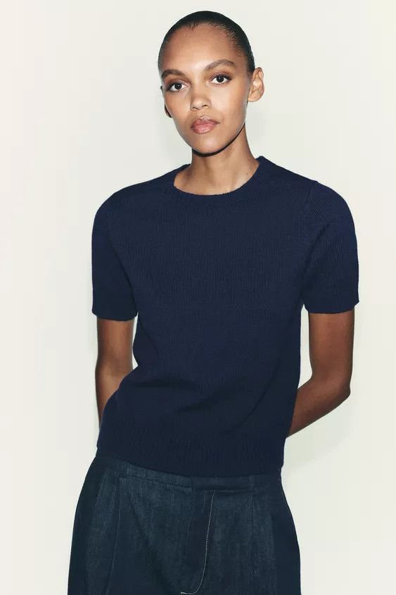 100% WOOL SHORT SLEEVE SWEATER | Zara Canada