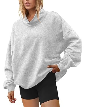 LILLUSORY Mock Neck Sweatshirt Womens Oversized Pullover Turtleneck Long Sleeve Tops Trendy Fall ... | Amazon (US)