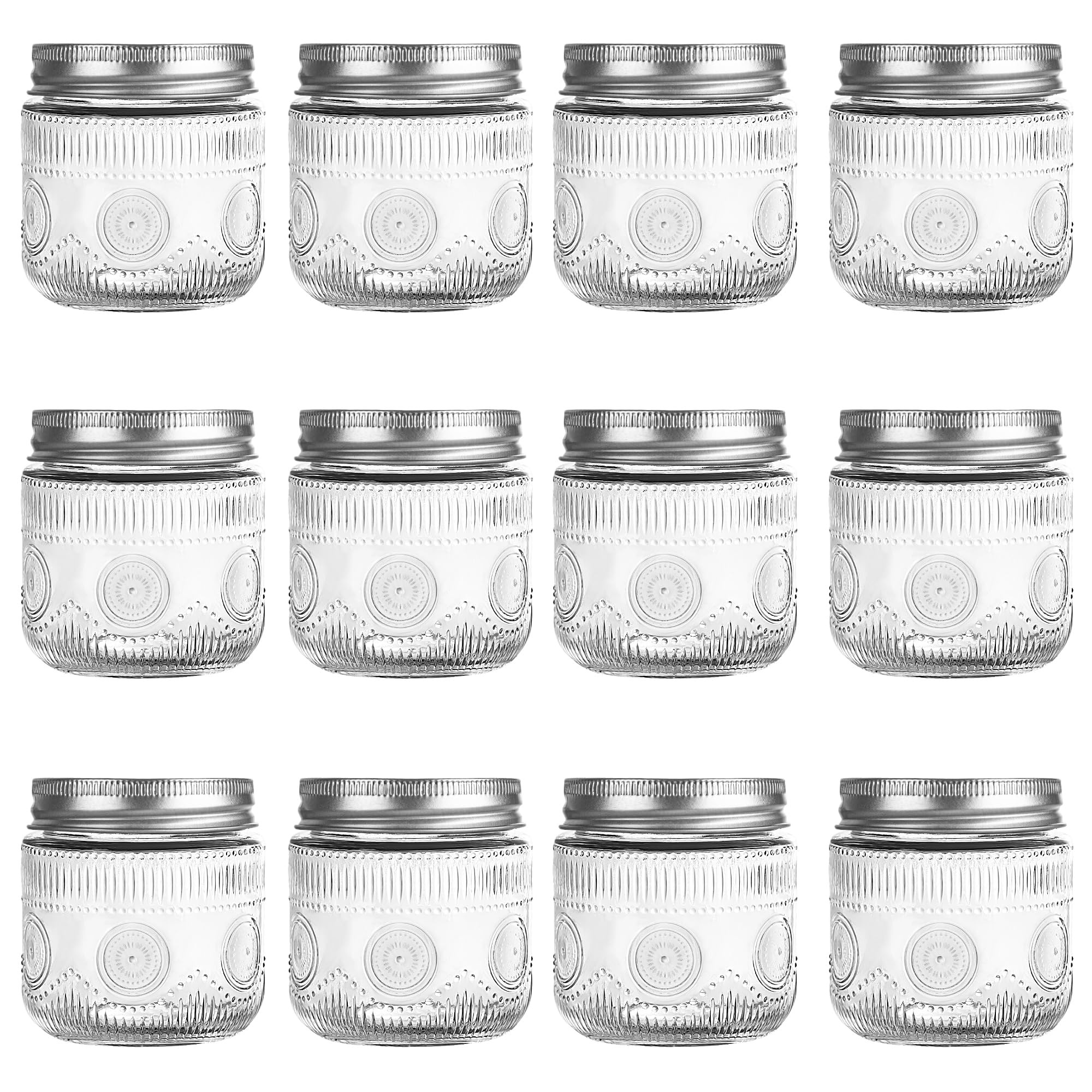Amzcku 8 oz Vintage Mason Jars with Lids, Regular Mouth Canning Jar, Safe For Storage, Canning, P... | Amazon (US)