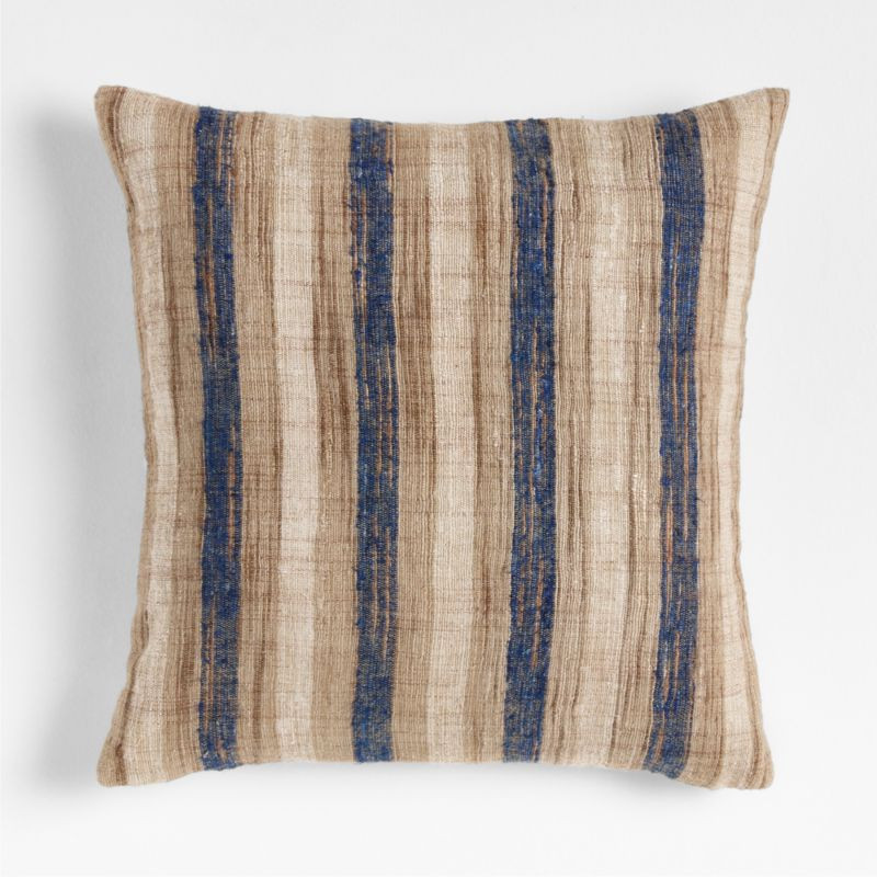 Riviera Stripe 23x23 Light Navy Throw Pillow Cover + Reviews | Crate & Barrel | Crate & Barrel