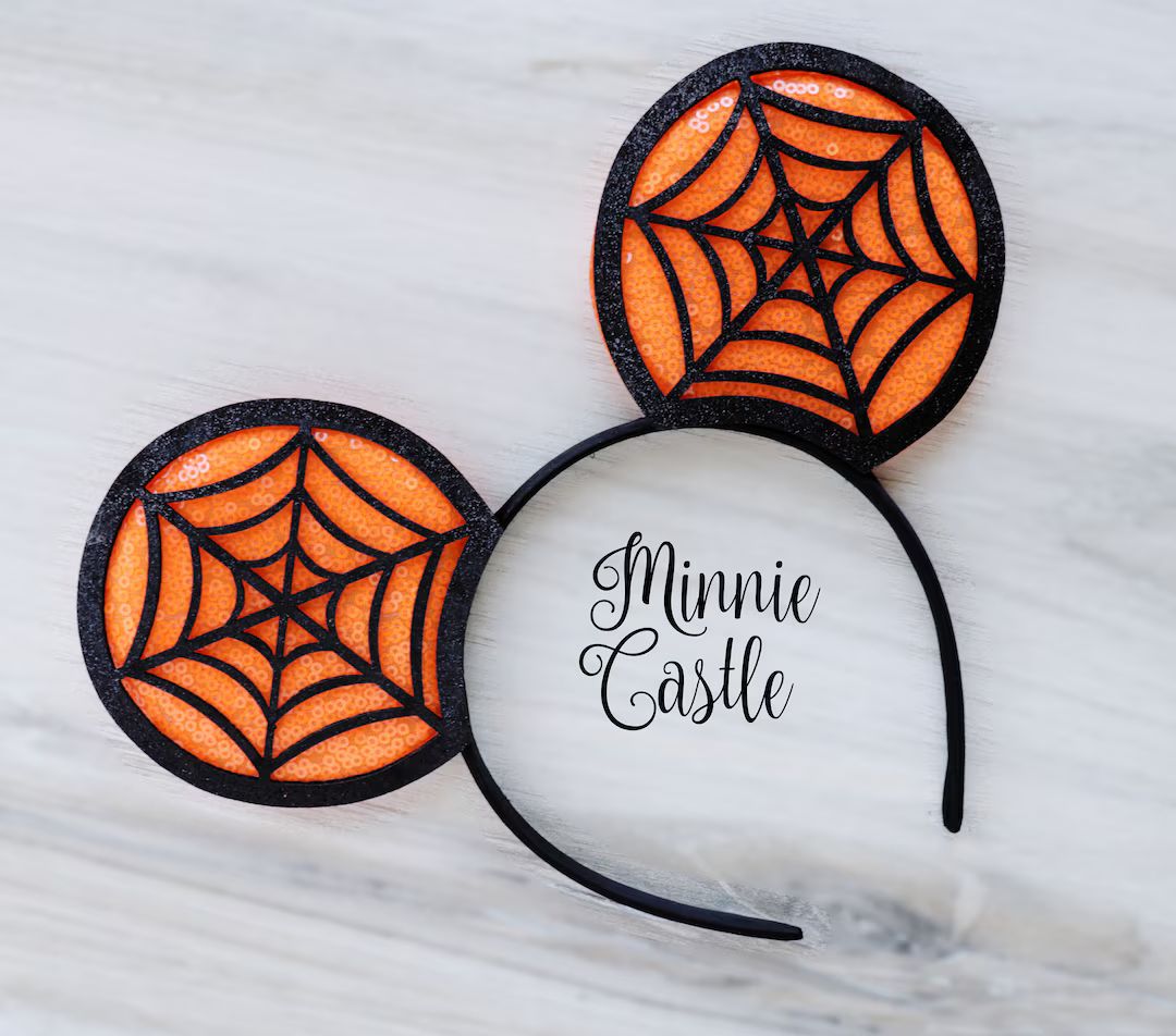Halloween Mickey ears for boy or Men, Black and Orange Halloween Mickey Ears, Halloween Ears, Spi... | Etsy (US)