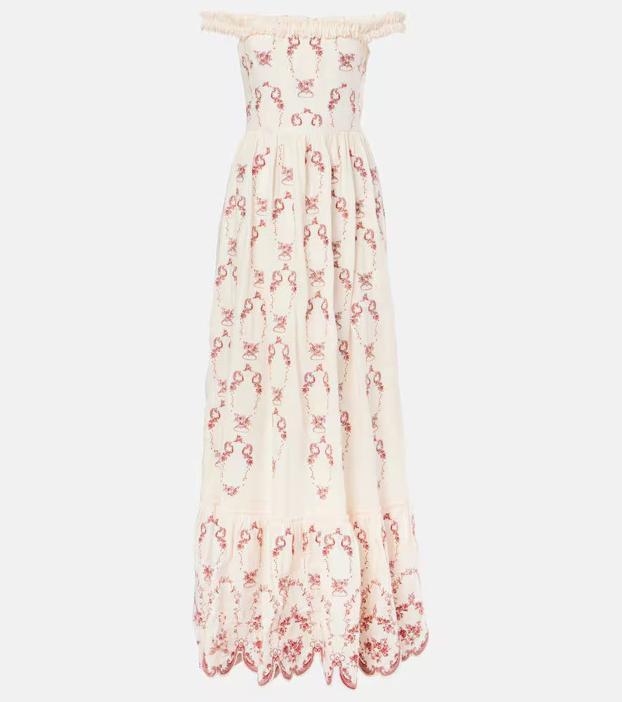 Agua by Agua Bendita Achiote Florero embroidered linen maxi dress | Mytheresa (US/CA)