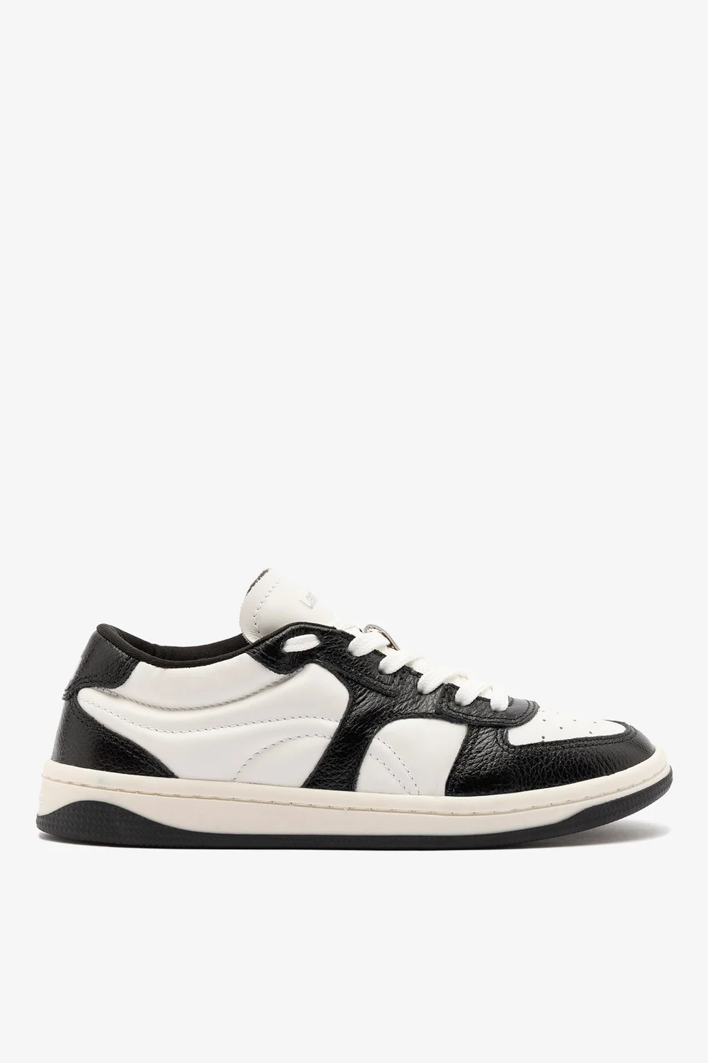 George Sneaker In Black and White Leather | Larroude
