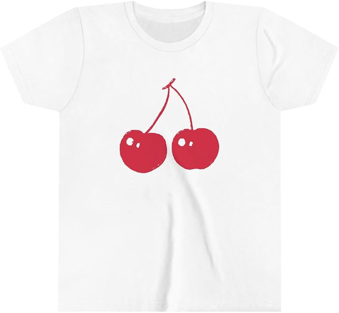 Women Fairy Baby Tee Cute Graphic Print Crop Shirt Y2k Crew Neck Short Sleeve Top Aesthetic Going... | Amazon (US)