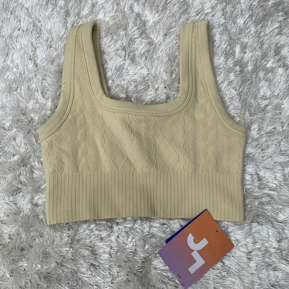 NWT Joylab Cream Textured Sports Bra Sz XS Tan | Poshmark