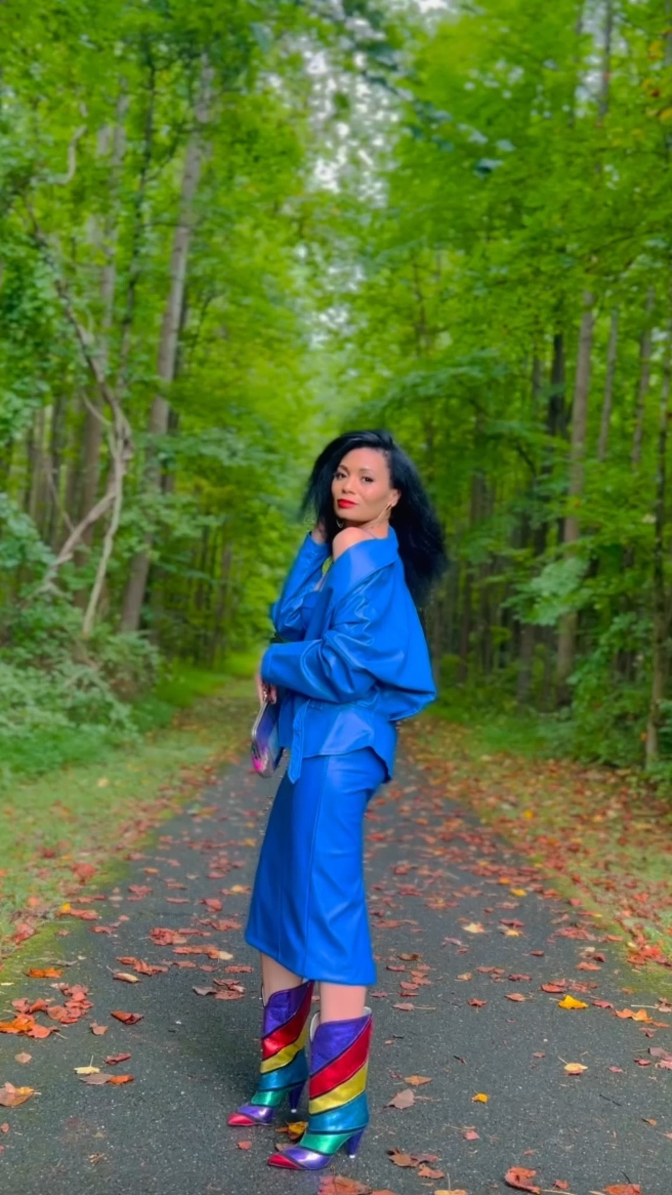 How are we liking this vibrant blue faux leather look 💙?

#LTKstyletip