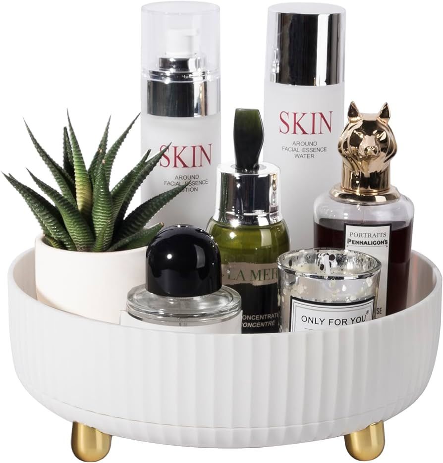 Anyoifax Makeup Perfume Organizer Tray 360 Degree Rotating Lazy Susan Skincare Lotion Organizer S... | Amazon (US)