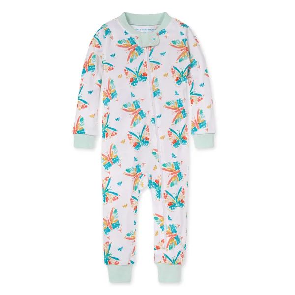Butterfly Buddies Organic Baby Zip Front Snug Fit Footless Pajama | Burts Bees Baby