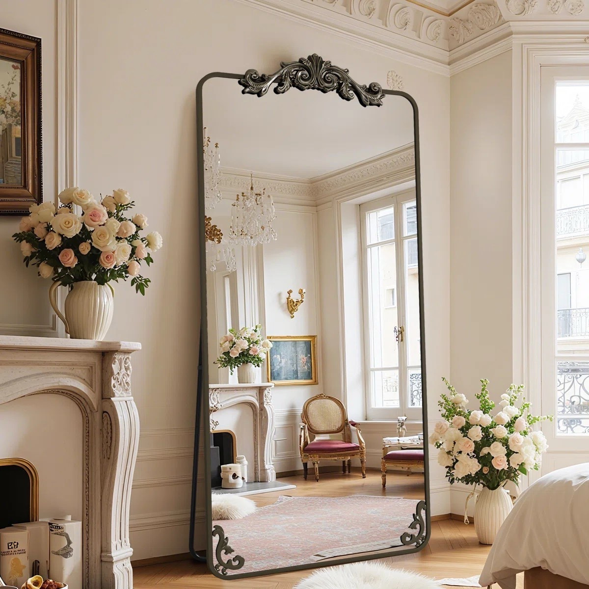 Channeling French château style, this carved domed mirror adds depth, artistry, and a refined, lived-in elegance. ON SALE and under $200.

Keywords: Arched mirror, full-length mirror, vintage mirror, oversized mirror, gold mirror, silver mirror, bedroom, living room, home refresh, bedroom refresh, vintage full-length mirror, wood mirror, wooden full-length muffle 

#LTKSaleAlert #LTKSeasonal #LTKHome