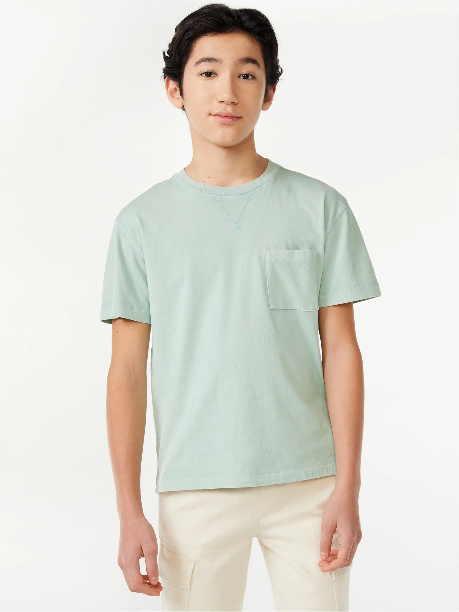 Free Assembly Boys Mineral Dyed Pocket Tee, Sizes 4-18 | Walmart (US)