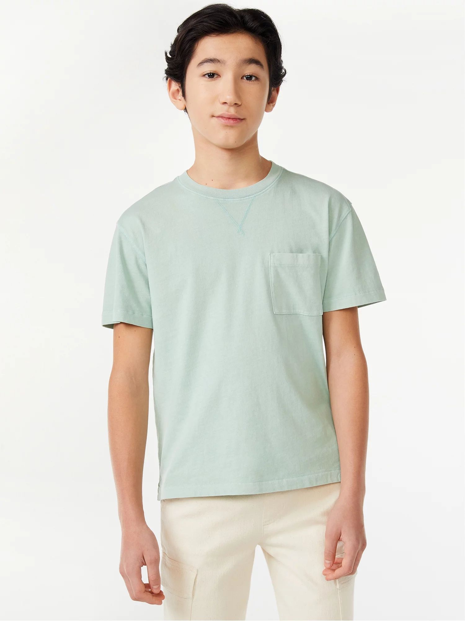 Free Assembly Boys Mineral Dyed Pocket Tee, Sizes 4-18 | Walmart (US)