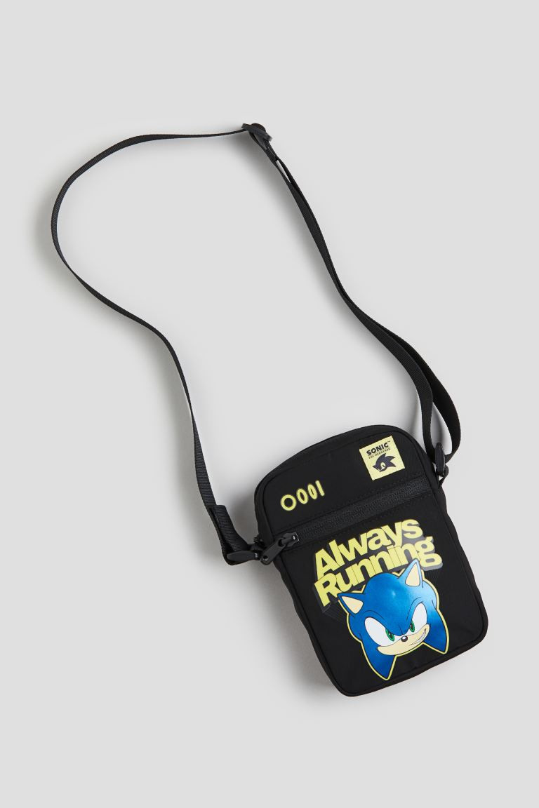 Printed Crossbody Bag - Black/Sonic the Hedgehog - Kids | H&M US | H&M (US + CA)