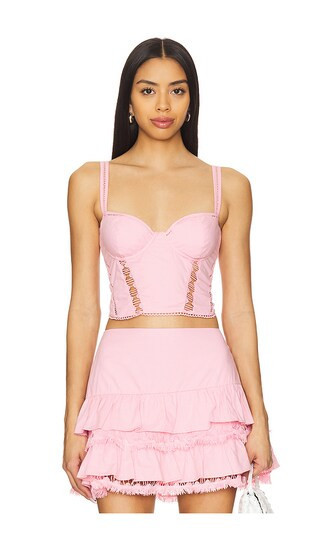 PEIXOTO Sasha Corset Top in Pink. - size S | Revolve Clothing (Global)