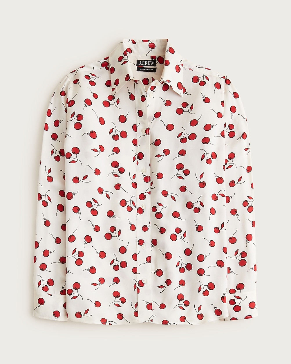 Jules drapey classic-fit shirt in cherry print | J. Crew US