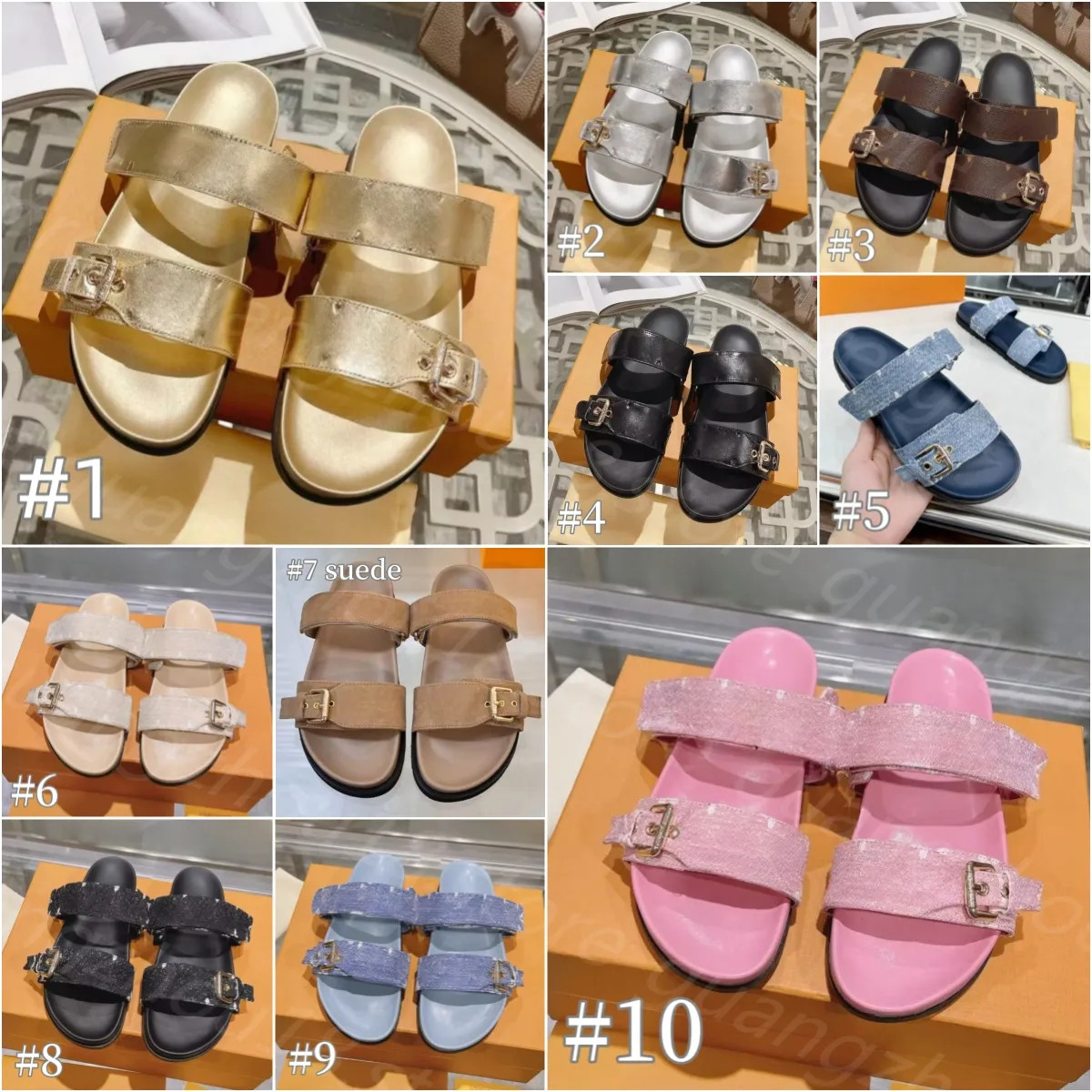 High Quality Designer Slippers for Women Men Fashion Embossed Single Buckle Slippers with VELCRO ... | DHGate