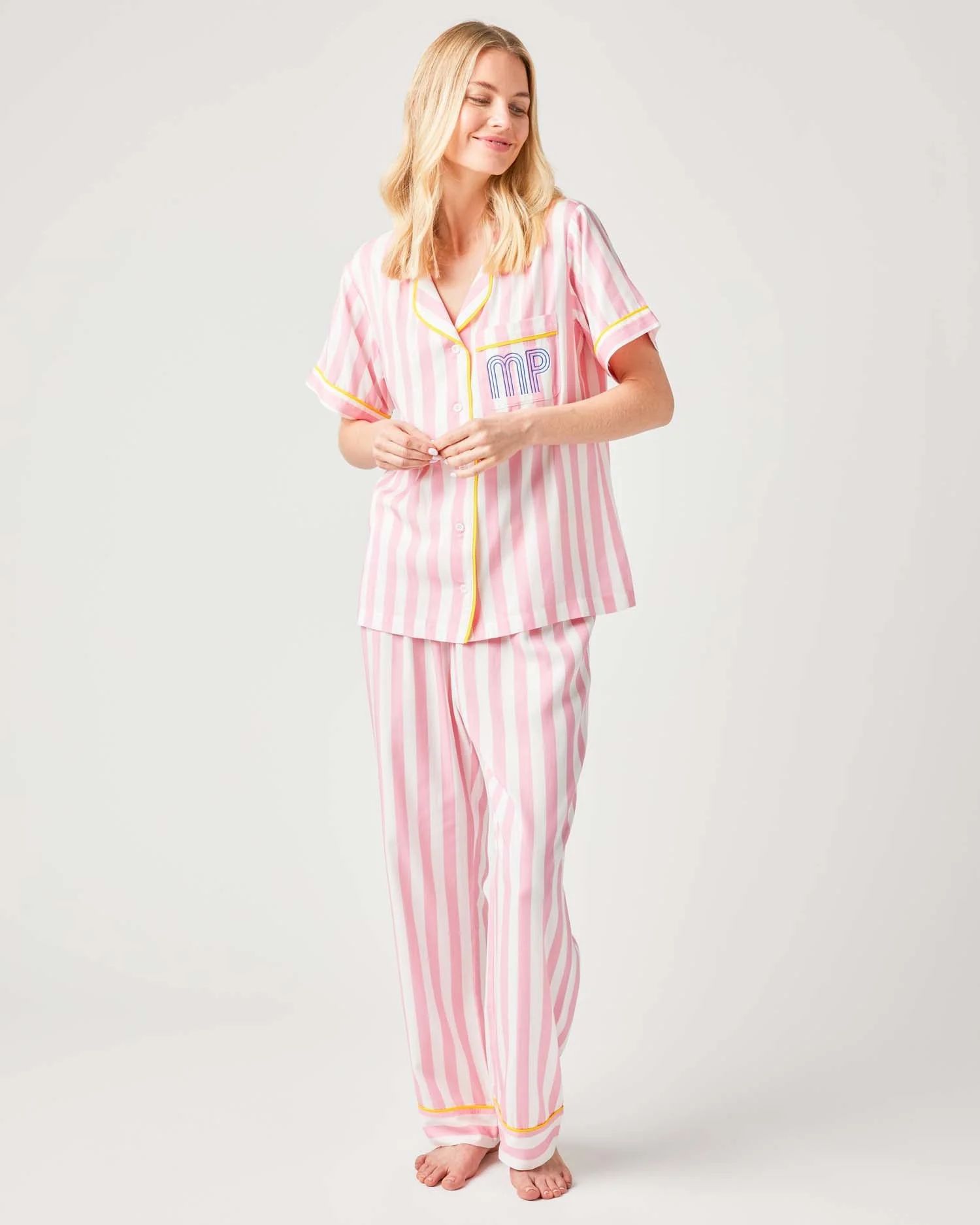 Retro Striped Pajama Pants Set | Colorful Prints, Wallpaper, Pajamas, Home Decor, & More | Katie Kime Inc