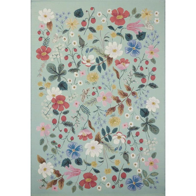 Rifle Paper Co. x Loloi Perennial Mint Indoor / Outdoor Area Rug | Wayfair North America