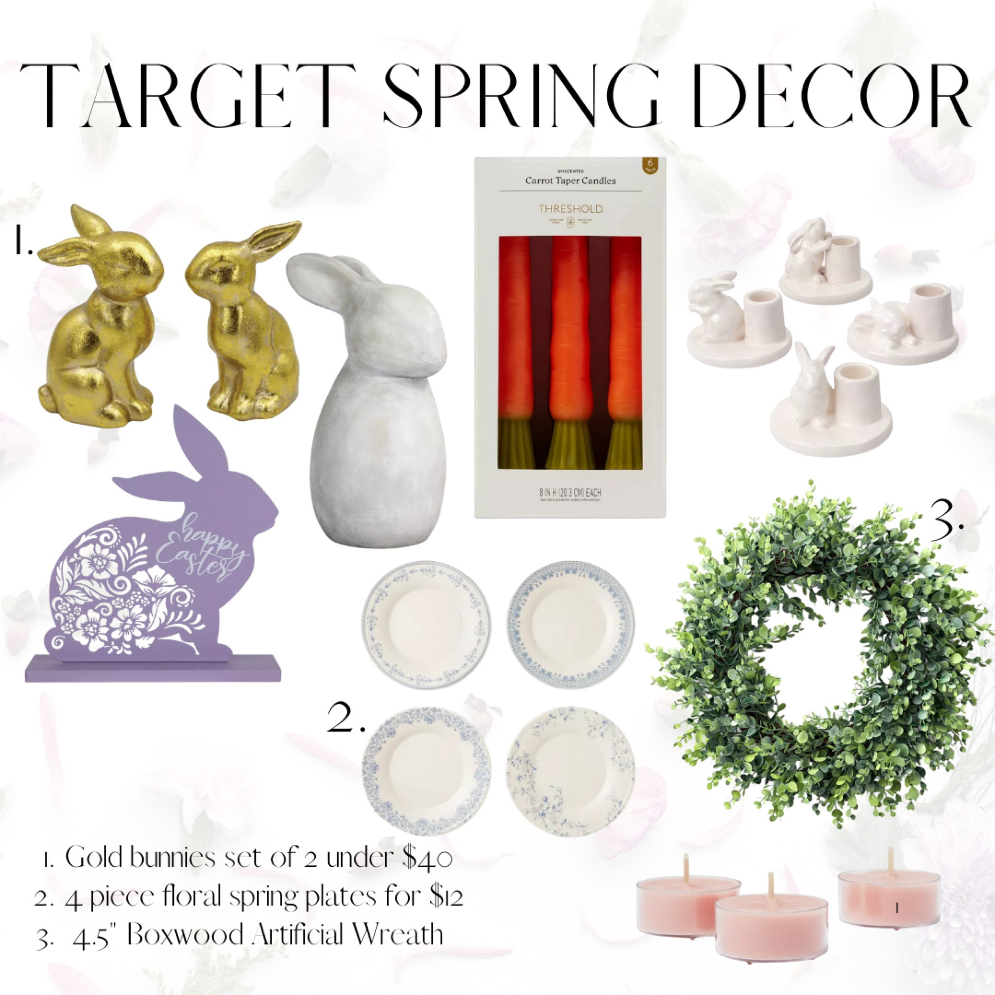 Target spring decor and Easter decor. Bunny decor and lots of spring candles.

Spring decor, Target, home decor, Easter decor 

#LTKHome #LTKSeasonal #LTKFindsUnder50