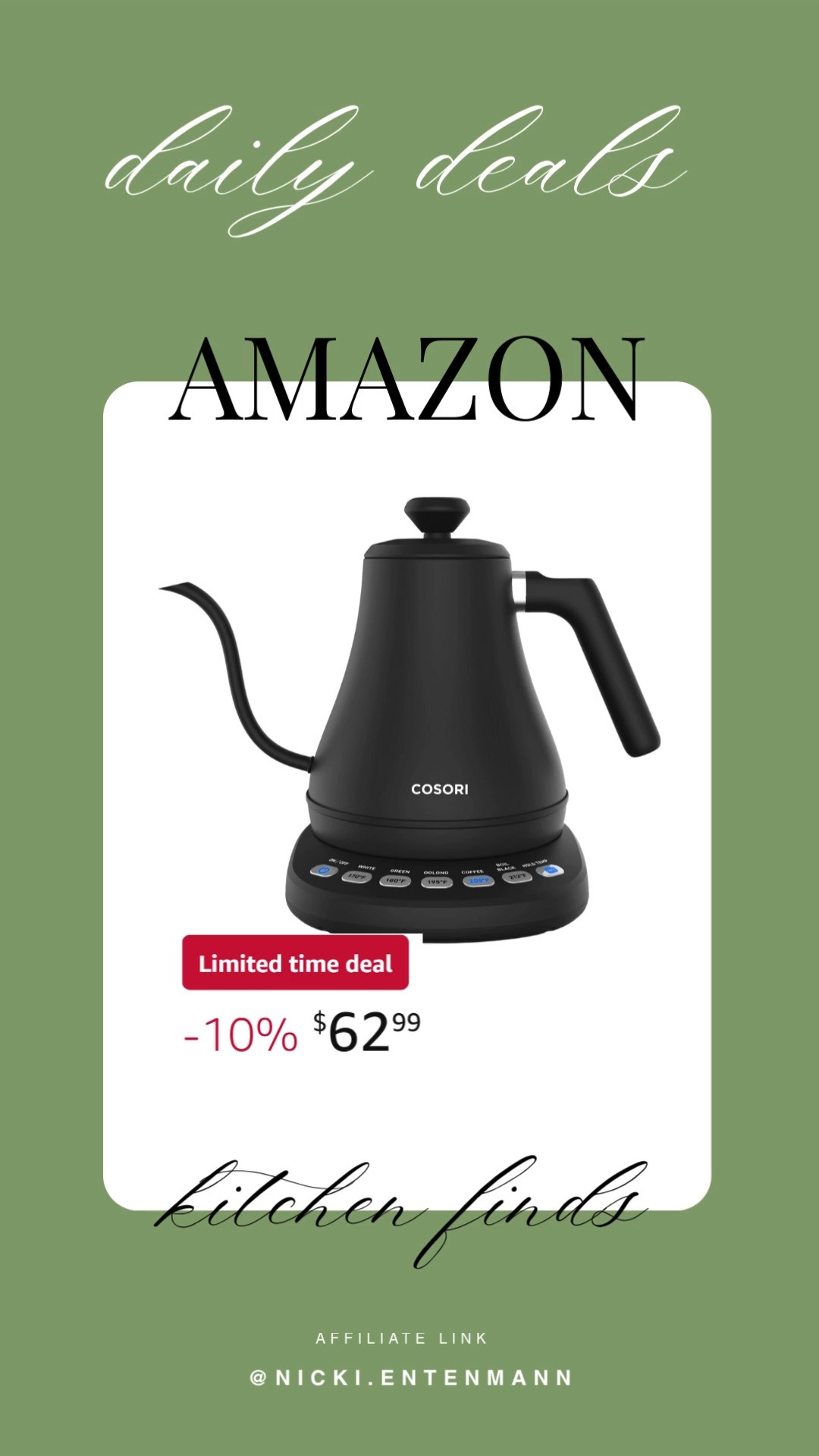 This electric gooseneck kettle with 5 temperature control presets brings cheerful precision and effortless charm to everyday brewing with modern flair. #GooseneckKettle #ElectricKettle #TemperatureControl #TeaTime #CoffeeLovers #KitchenEssentials #HomeAppliances #SmartKitchen #BrewingTools #CulinaryStyle ☕🔌✨
 

 #LTKdayinmylife #LTKmorningroutine #LTKHome