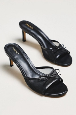 Maeve Mesh Bow Mule Heels | Anthropologie (US)