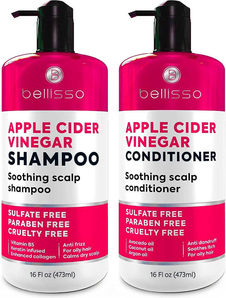 Apple Cider Vinegar Shampoo and Conditioner Set - Stop Flaky and Itchy Scalp \u2013 Sulfate Parab... | Amazon (US)