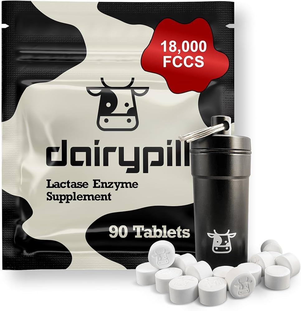 DairyPill Lactase Enzyme Supplements to Support Lactose Digestion, 18,000 FCCs per Pill, Portable... | Amazon (US)