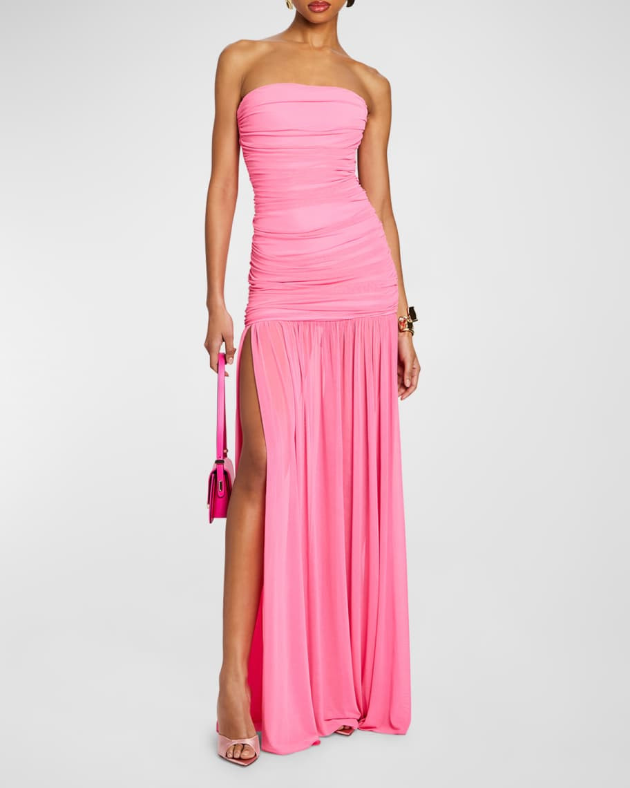 Adele Ruched Strapless Maxi Dress | Neiman Marcus