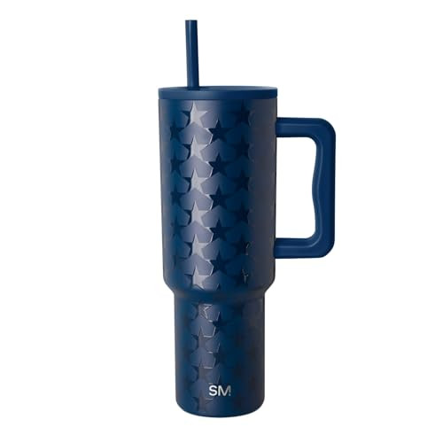 Simple Modern 4th of July 40 oz Trek Tumbler with Handle and Straw Lid | Cup Holder Friendly Insulated Stainless Steel Travel Mug | Stars Navy | Amazon (US)