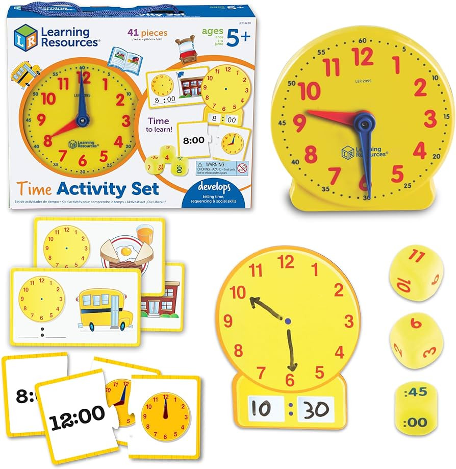 Learning Resources Time Activity Set – Teaching Clocks for Kids, Teacher Classroom Must Haves, ... | Amazon (US)