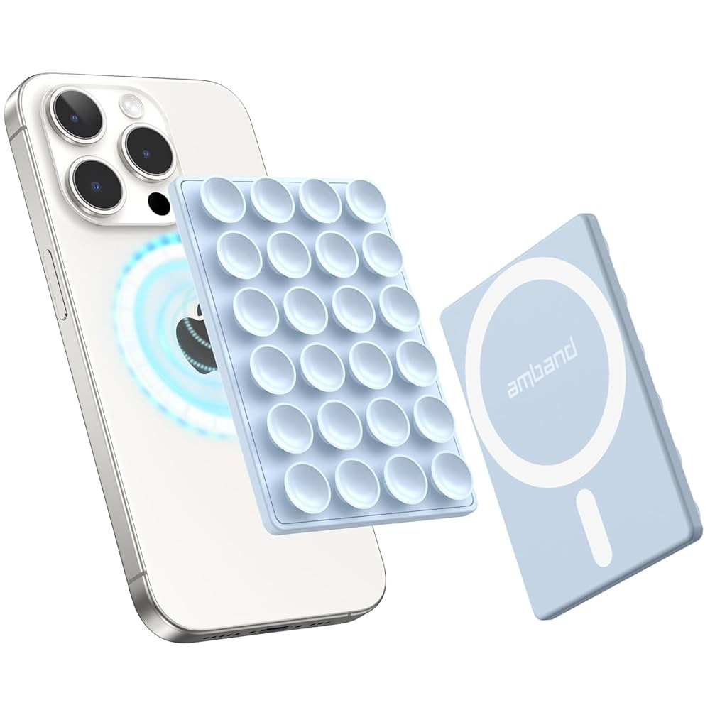amBand Magnetic Suction Phone Grippy for MagSafe Case, Silicone Cup Sticky Mount for iPhone 12 13... | Amazon (US)