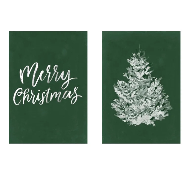 My Texas House "Evergreen Christmas Bundle Set of 2" Unframed Wrapped Canvas Christmas Wall Art 1... | Walmart (US)