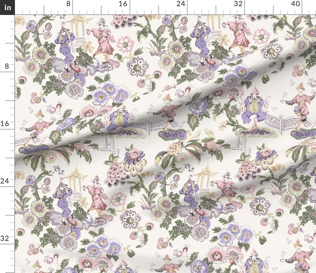 Chinois Circus Green 2 Fabric | Spoonflower | Spoonflower