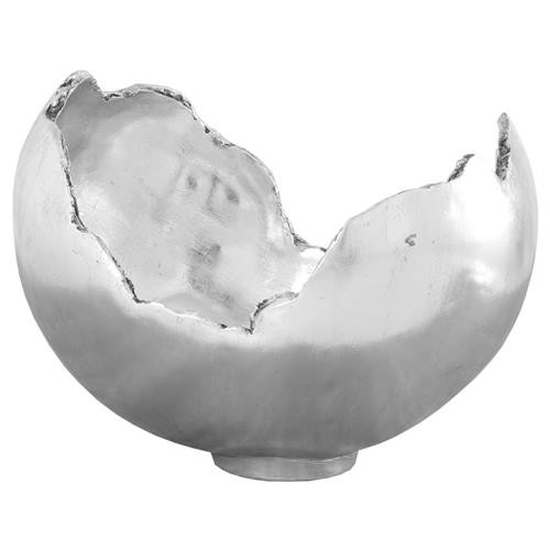 Phillips Collection Hollywood Regency Burled Silver Resin Round Decorative Bowl | Kathy Kuo Home