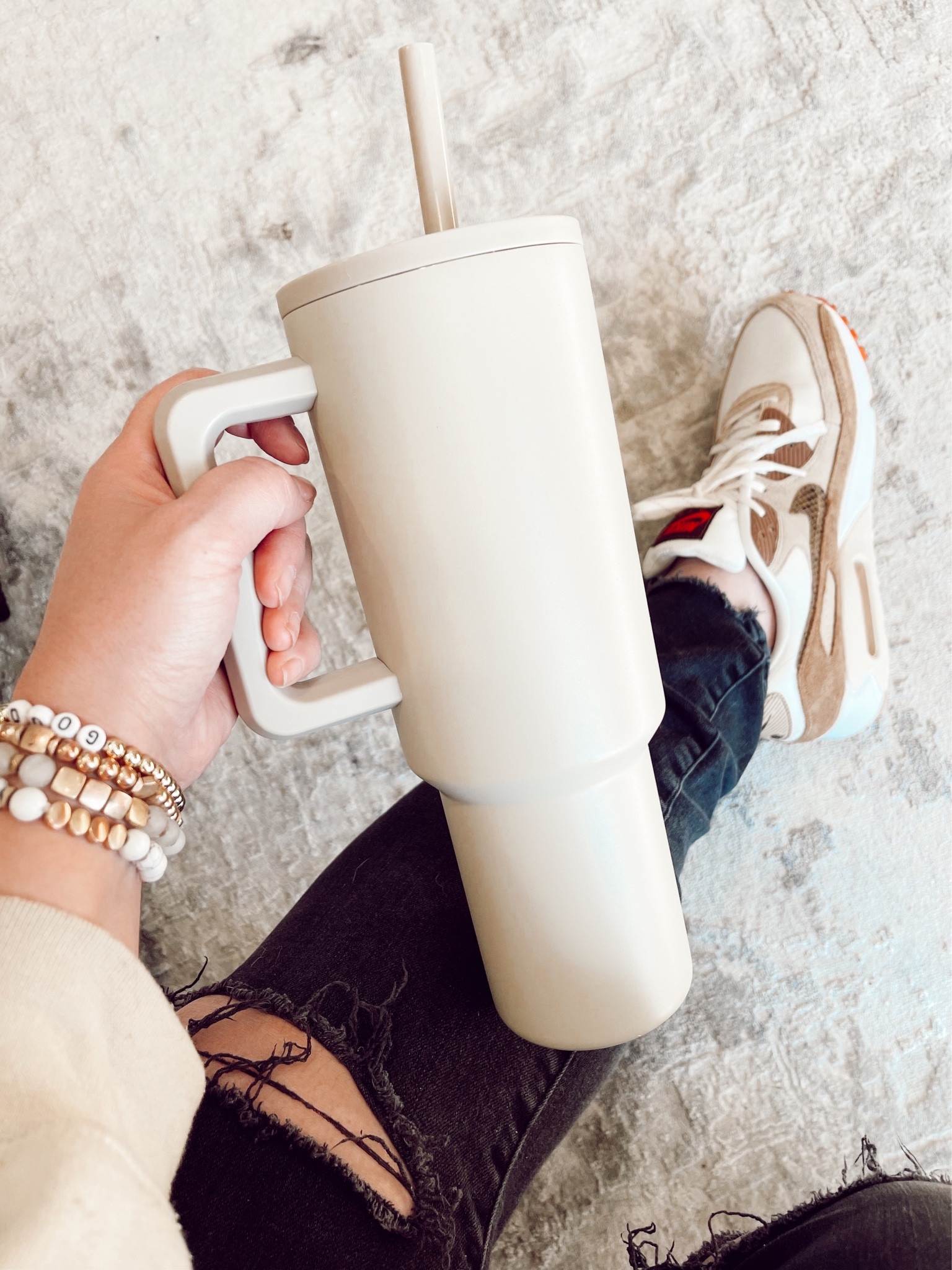 Favorite + best seller Insulated Tumbler! 
Linking my Nike tennis shoes + Favorite Black skinny trans +  gold jewelry bracelets too! Perfect for traveling! 
#ootd

#LTKshoecrush #LTKstyletip #LTKtravel