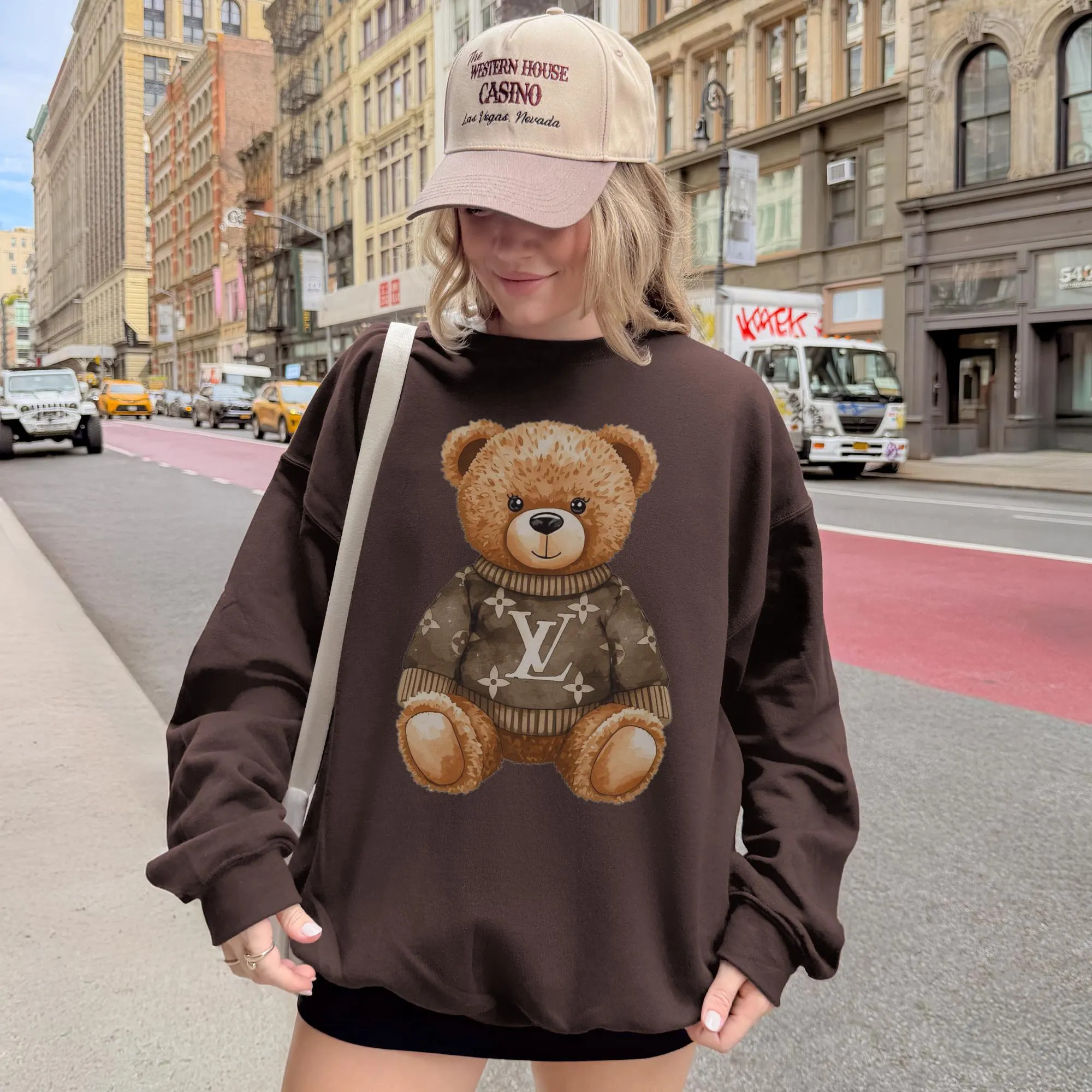 Trendy Teddy Bear Sweatshirt Preppy Winter Crewneck Aesthetic Christmas Sweatshirt Oversized Cute Bear Shirt Cozy Old Money Sweatshirt | Etsy (Global)