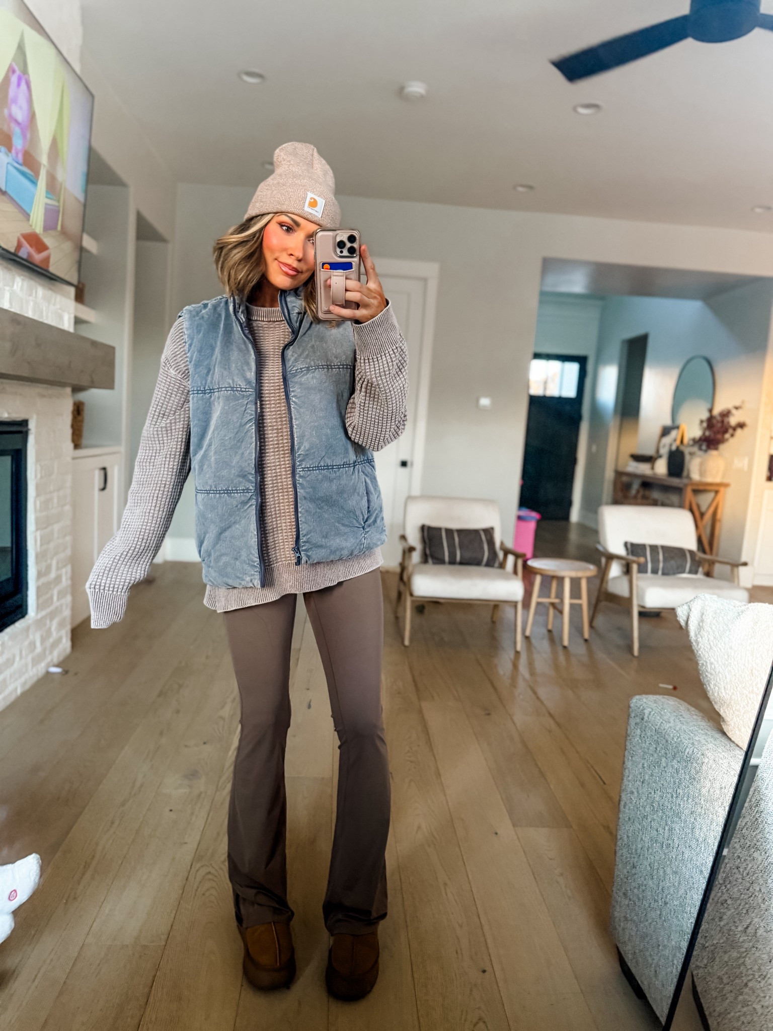 Walmart outfit 
Tall girl friendly leggings wearing a medium ultra tall!
Large in both top and vest 

#LTKmomlife #LTKTall #LTKOver40
