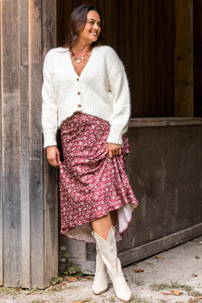 Naomi Red Multi Flower Maxi Skirt SALE | Pink Lily