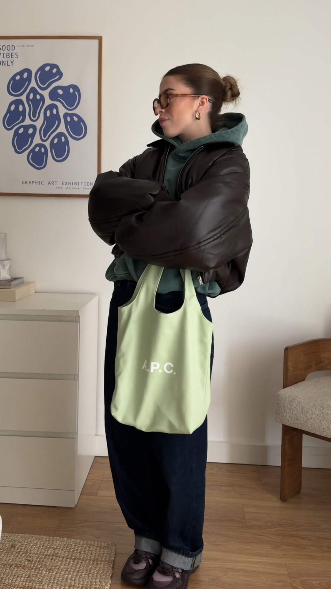 Winter outfit, acne bomber jacket, green hoodie, carhartt Brandon jeans, ASICS trainers, apc bag, casual style 

Exact hoodie - studio dejore 



#LTKuk #LTKstyletip #LTKeurope