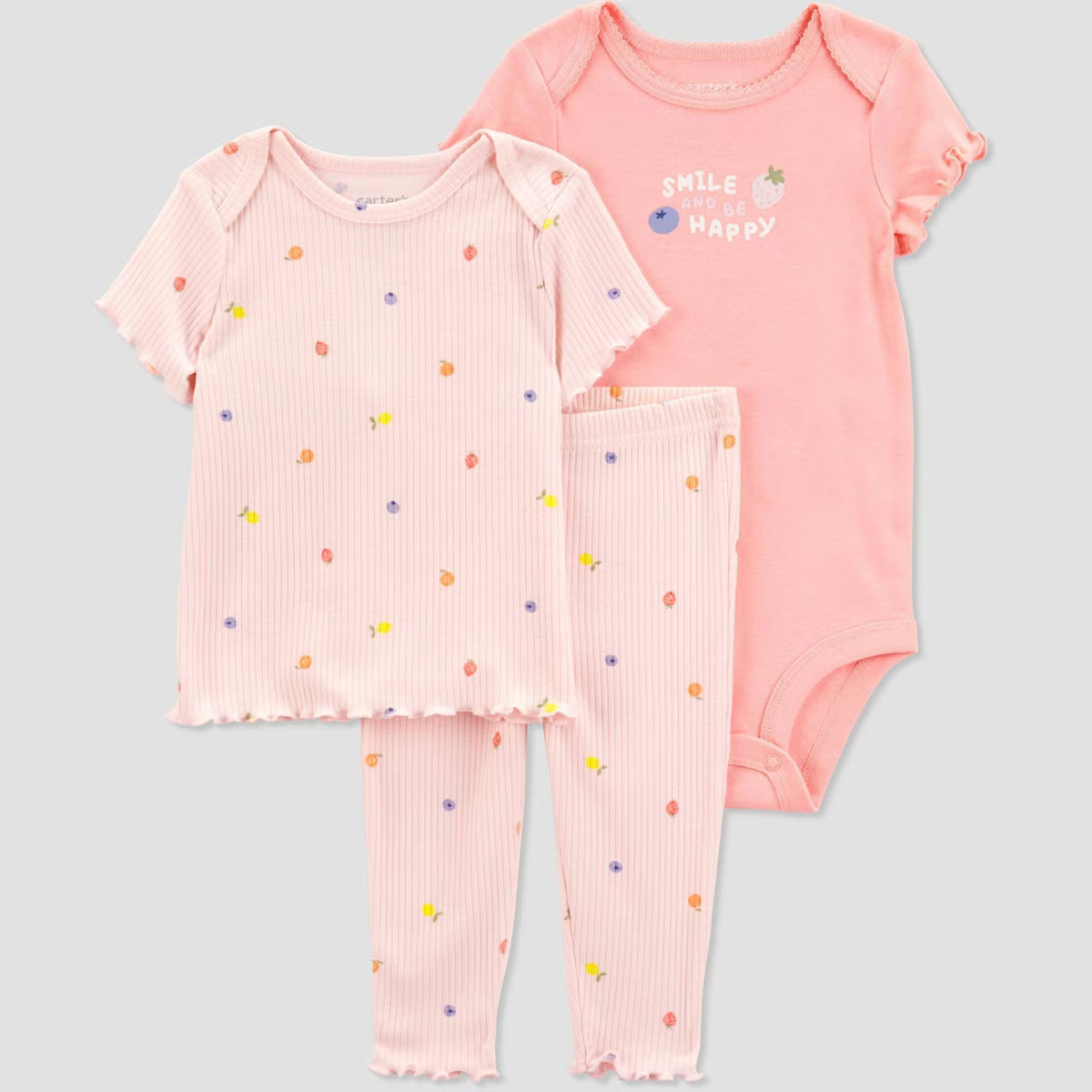 Carter's Just One You®️ Baby Girls' Fruit Printed Top & Bottom Set - Pink | Target