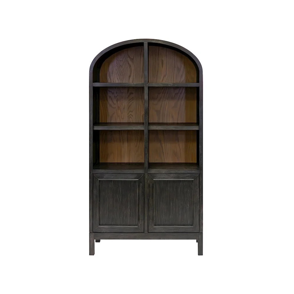 Martin Furniture Modern Wood Arched Display Cabinet/Bookcase, Storage Cabinet, Black | Walmart (US)