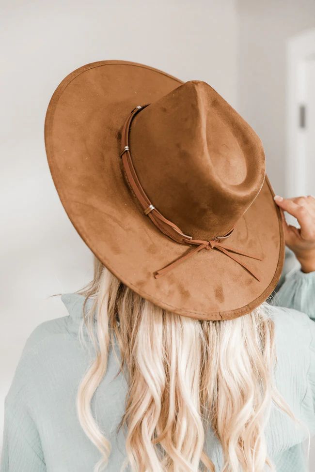Excited For You Camel Wide Brim Fedora Hat | The Pink Lily Boutique