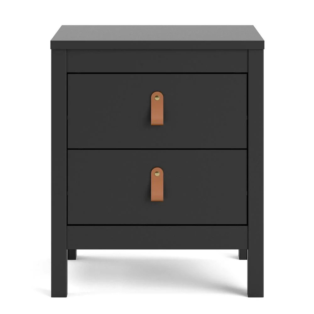 FurniFact Stylish Black Matte Nightstand with Two Drawers for Modern Bedrooms | Walmart (US)
