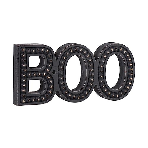 BAYSBAI Halloween Boo Sign, Boo Letter Halloween Decorations For Home, Wooden Boo Sign For Table, Beaded Boo for Vintage Halloween Decor, Distressed Black 204035 | Amazon (US)