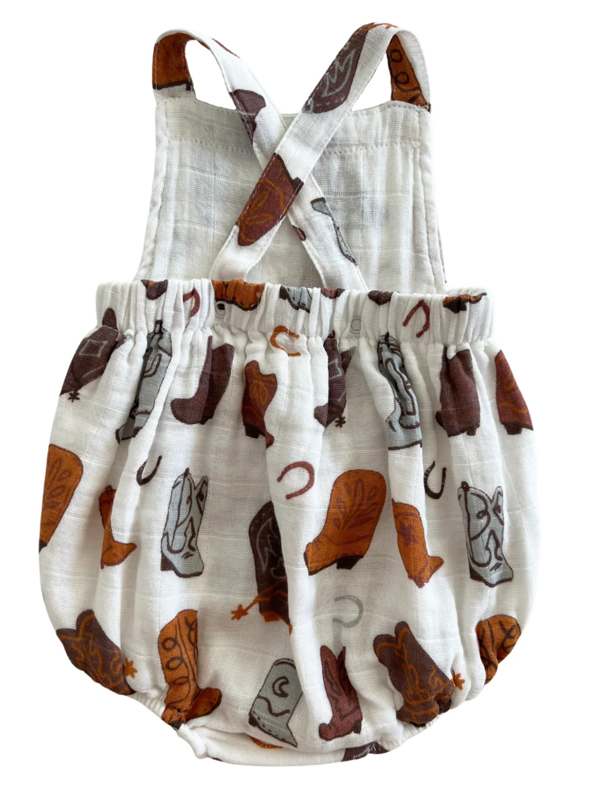 Muslin Retro Sunsuit, Cowboy Boots | SpearmintLOVE