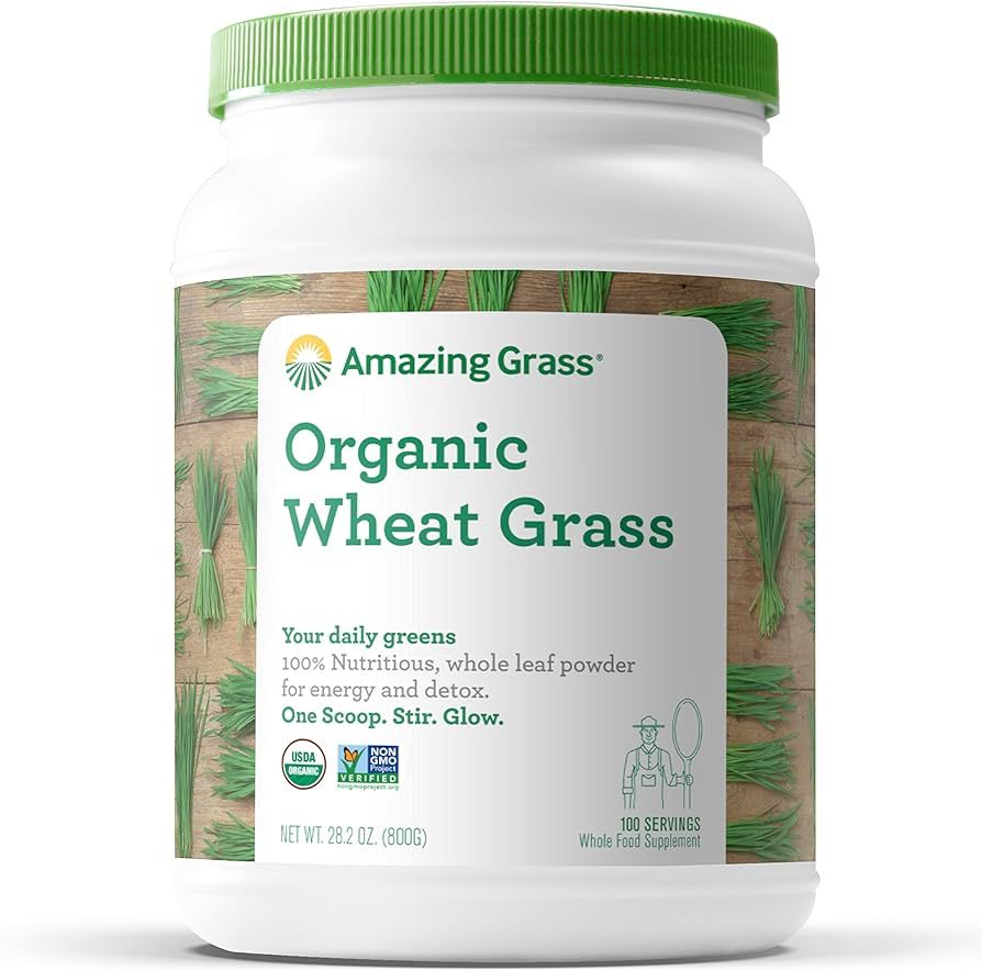 Amazing Grass Wheat Grass Powder: 100% Whole-Leaf Wheat Grass Powder for Energy, Detox & Immunity... | Amazon (US)