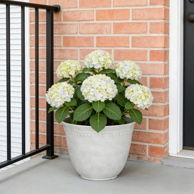 My Texas House Asti White Planter 18-Inch Recycled Resin | Walmart (US)