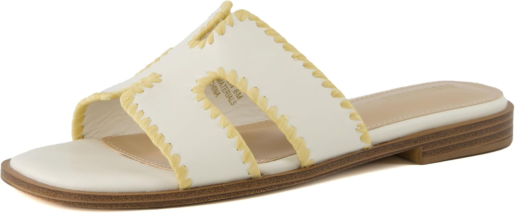 CUSHIONAIRE Voyage Cutout Strap Slides for Women, Slip On Summer Flats, Trendy Footwear, Comforta... | Amazon (US)