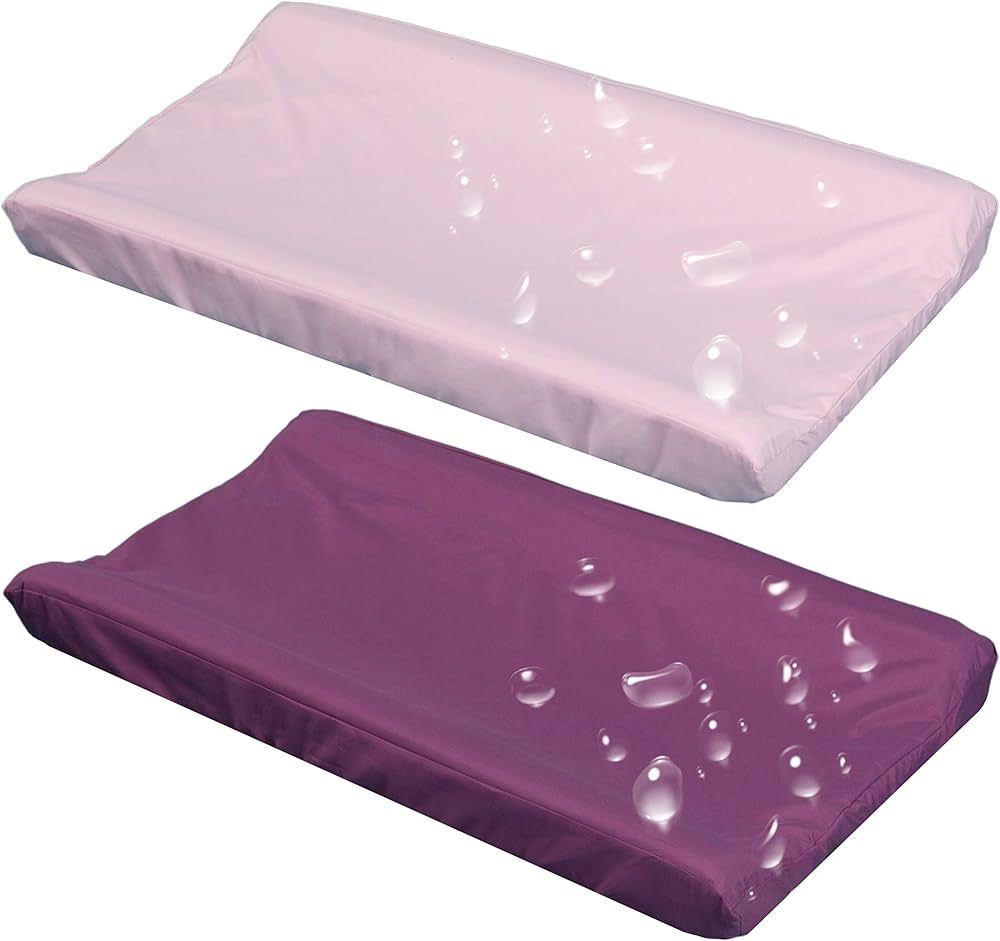 2 Pack Waterproof Changing Pad Cover, Soft Microfiber Diaper Change Table Sheets for Baby Girls, ... | Amazon (US)