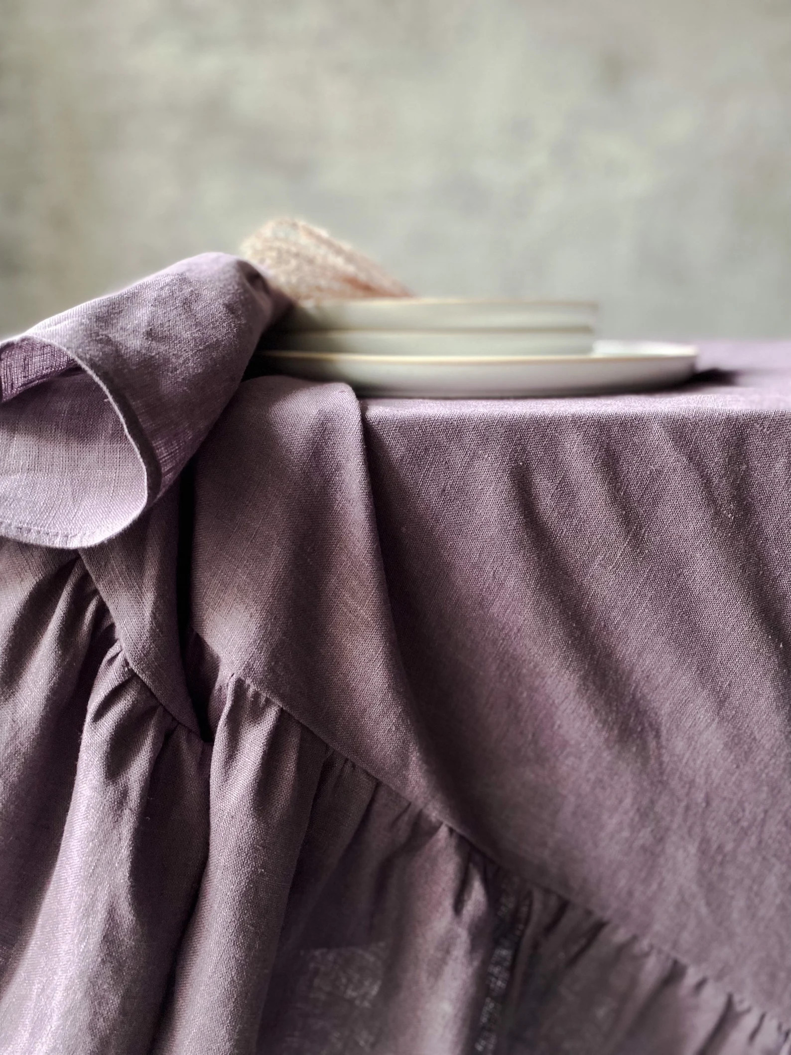 Washed Soft Linen Tablecloth With Ruffles in Various Colors/festive Tablecloth/special Occasion D... | Etsy (US)