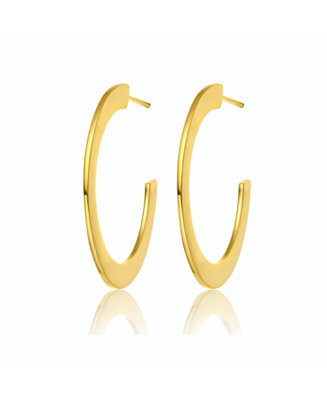 14K Gold Plated Large Open Hoop Earrings - Macy's | Macy's